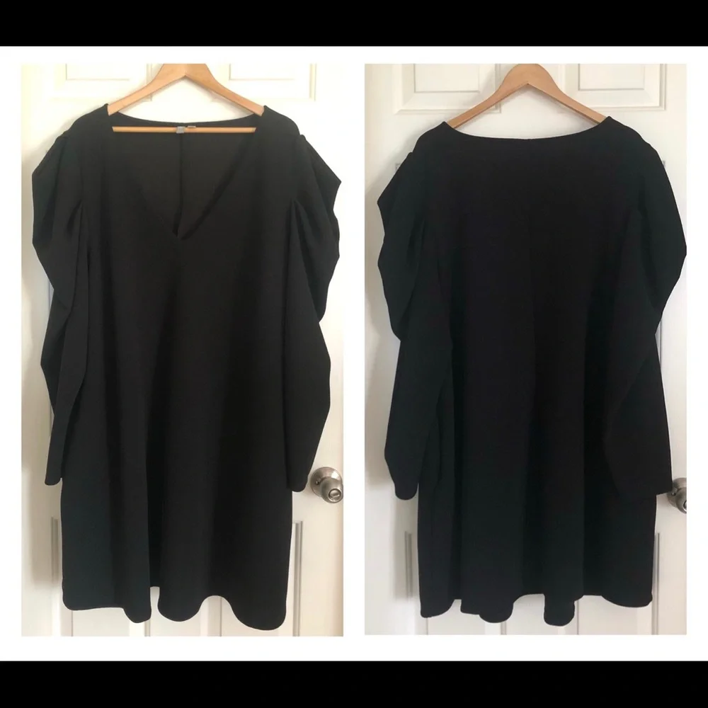 ASOS Design v-neck pleat shoulder dress - Picture 4 of 14